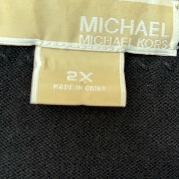 Michael Kors Black Cardigan with Gold Chain Trim – Size 2x - Picture 2 of 9